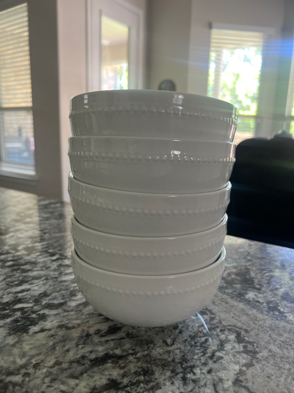 Perle rimmed ceramic bowls (5)